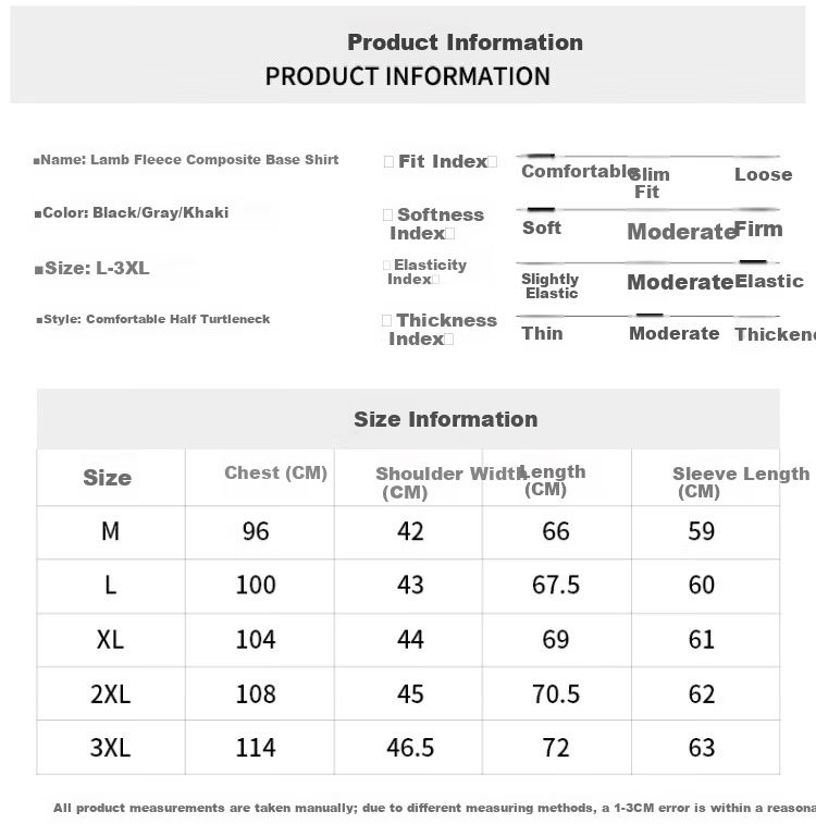 Zaisuo Lamb Fleece Thickened Men's Thermal Base Shirt Autumn Winter Cold-Resistant Warm Innerwear Heating Mid-Neck Single Top 7