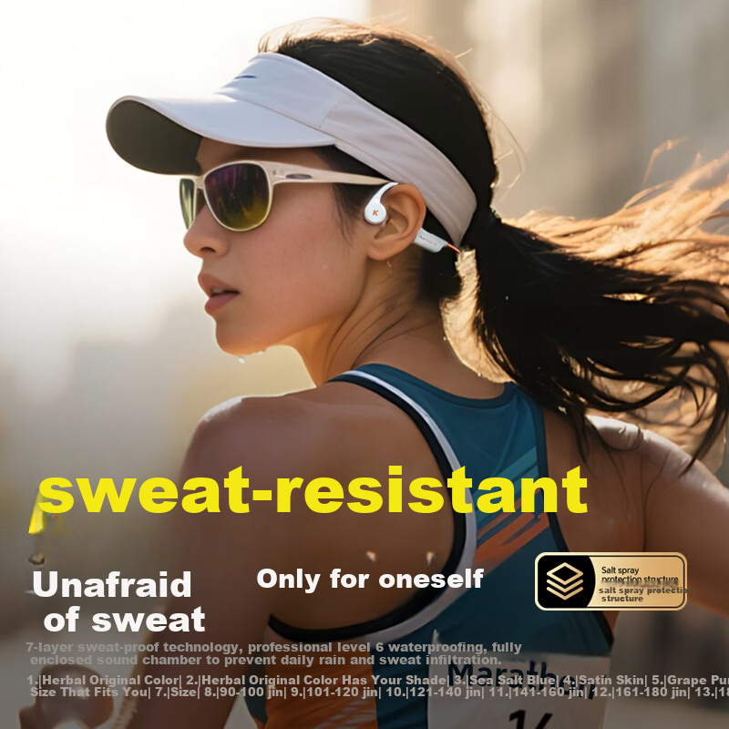 KUGOU K5 6.0 Bone Conduction Bluetooth Earphones 12-Hour Long Battery Life 16-Level Volume Waterproof Sweatproof Sports Running Cycling Earhooks Unisex
