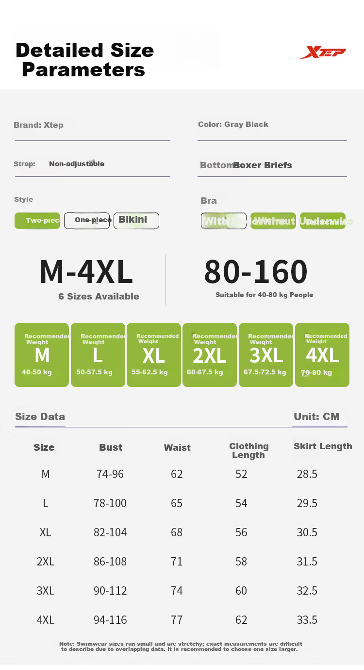 Xtep Women's Long Sleeve Long Pants Swimsuit Slimming Two-Piece Modest Plus Size Training Wetsuit 11