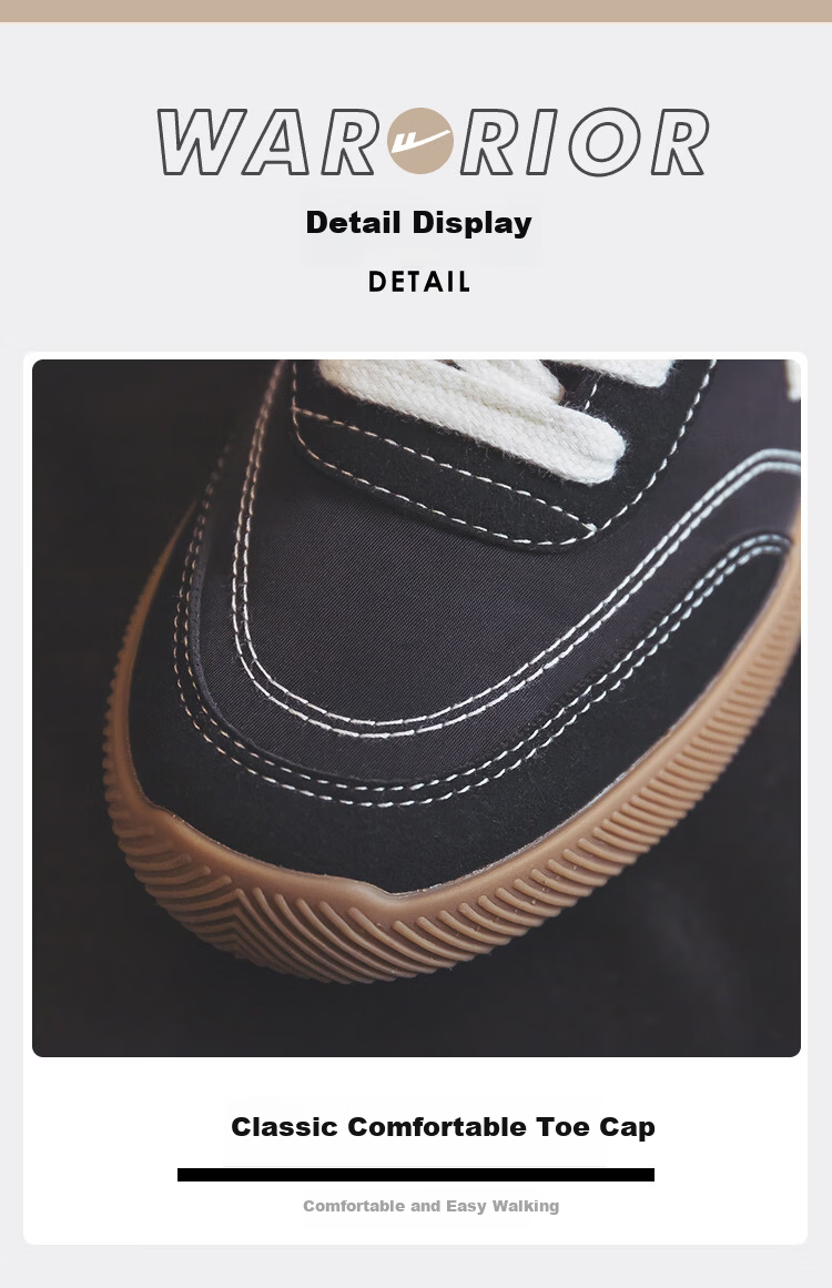 Warrior Men's Breathable Canvas Shoes Classic Flat Trendy Couple Shoes Student Casual Shoes 638 Black Beige Size 42 7