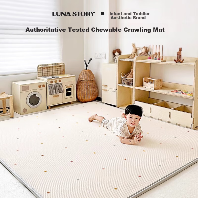 LUNASTORY Baby Crawling Mat Infant Play Mat Double-Sided Printed XPE Children's Picnic Mat 180*150*2cm