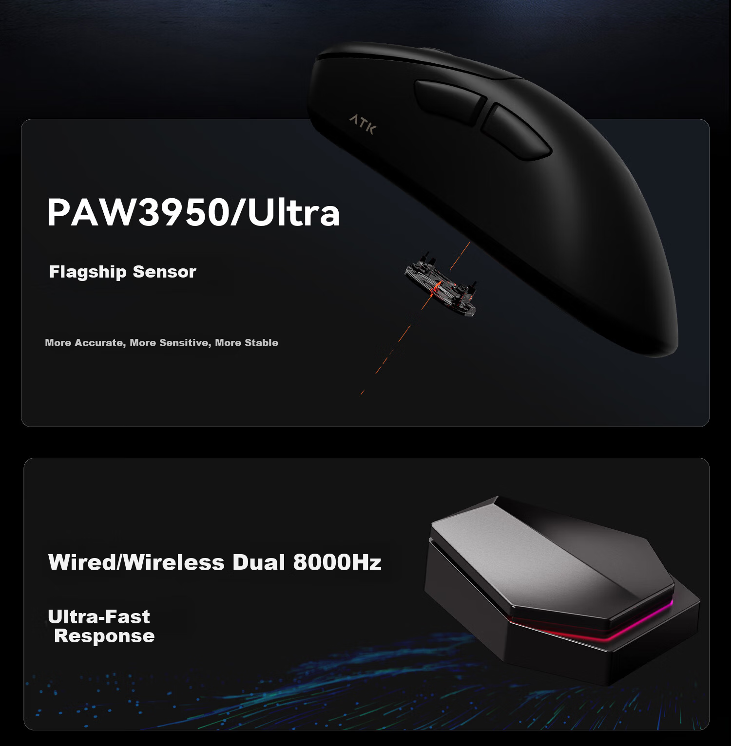 ATK LieKong Z1 Wireless Mouse Wired/Wireless Dual-Mode Lightweight Office Gaming Mouse Right-Handed Ergonomic Z1 ProMax White 3