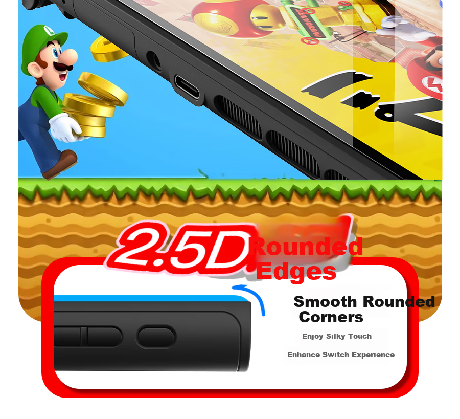 Wally Compatible Switch 2nd Gen 2025 Tempered Glass Screen Protector for Nintendo Switch HD Anti-Fingerprint Anti-Drop Full Coverage Glass Accessory - Easy Apply 10