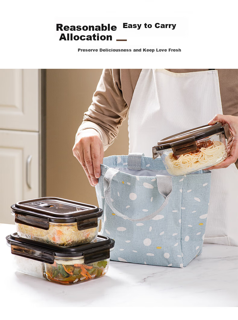 Anmai Boge High Borosilicate Heat-Resistant Glass Rectangular Food Storage Container 700ml Refrigerator Storage Box Microwave Lunch Box S0336 2