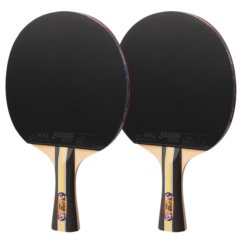 DHS Table Tennis Racket, Double-Sided Reverse Rubber, Sun Yingsha Guoman F3000 Penhold Grip, Pair of Rackets