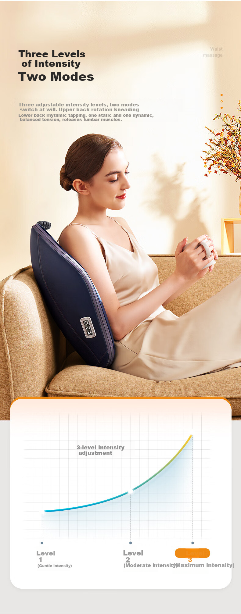 CLORIS Waist Massager Lumbar Spine Massage Cushion Back Massager Kneading Heat Therapy Lumbar Muscle Strain Massager Gift for Parents and Wife E830B 8