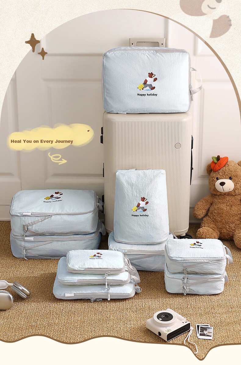Baicaoyuan Compression Travel Storage Bag Luggage Organizer Packing Pouch Essential Clothes and Underwear Organizer for Business Trips and Travel 1