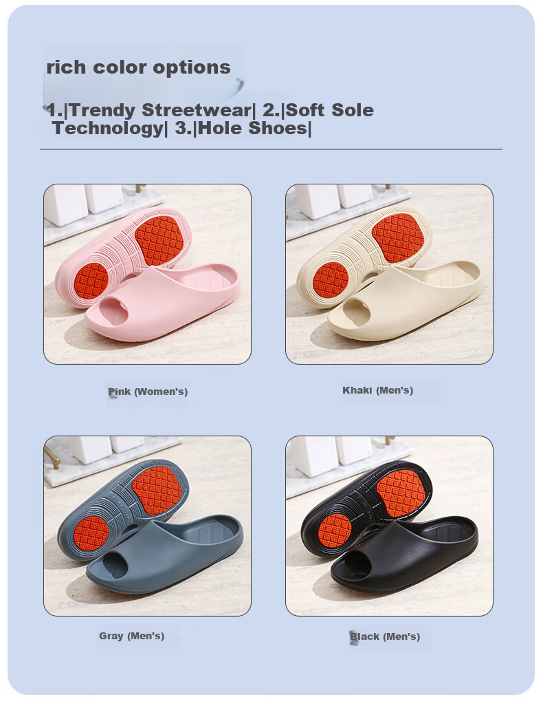 JD Jingzao Bathroom Drainage Non-Slip Antibacterial Indoor Silent Slippers for Men Black Size 41-42 13
