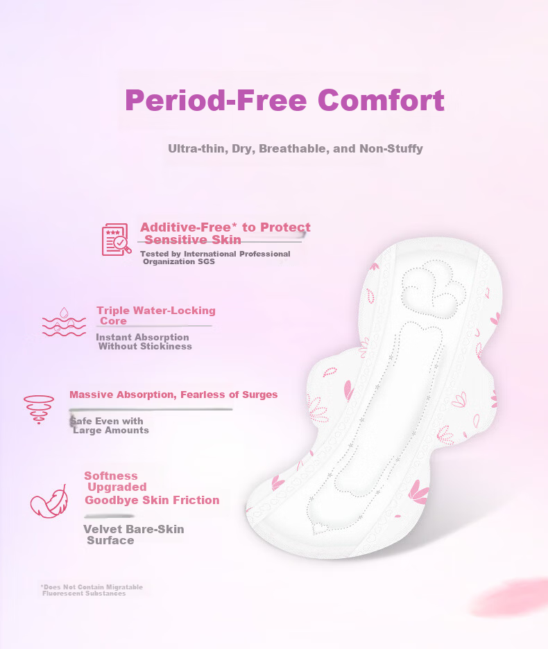 EVENLY Organic Cotton Sanitary Napkins, Breathable Day And Night Use, 290mm, 7 Pieces * 4 Packs, Sold by JD, Menstrual Pads 5