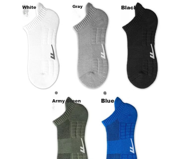 Warrior Sports Socks for Men, Short Tube Socks, Solid Color Xinjiang Cotton 7A Antibacterial Deodorant Towel Bottom Running Shock-Absorbing Sweat-Absorbing Wear-Resistant 14