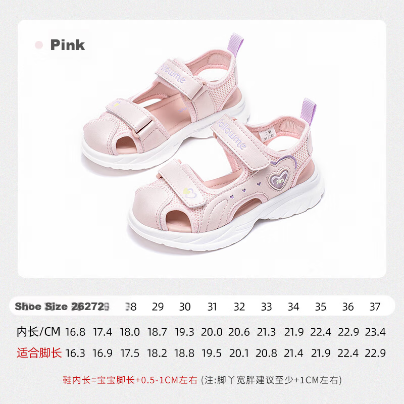 Fulromy Kids Boys and Girls Sandals Children's Beach Shoes Summer Soft Sole Closed Toe Sandals Velcro Sports Casual Shoes Pink Size 36