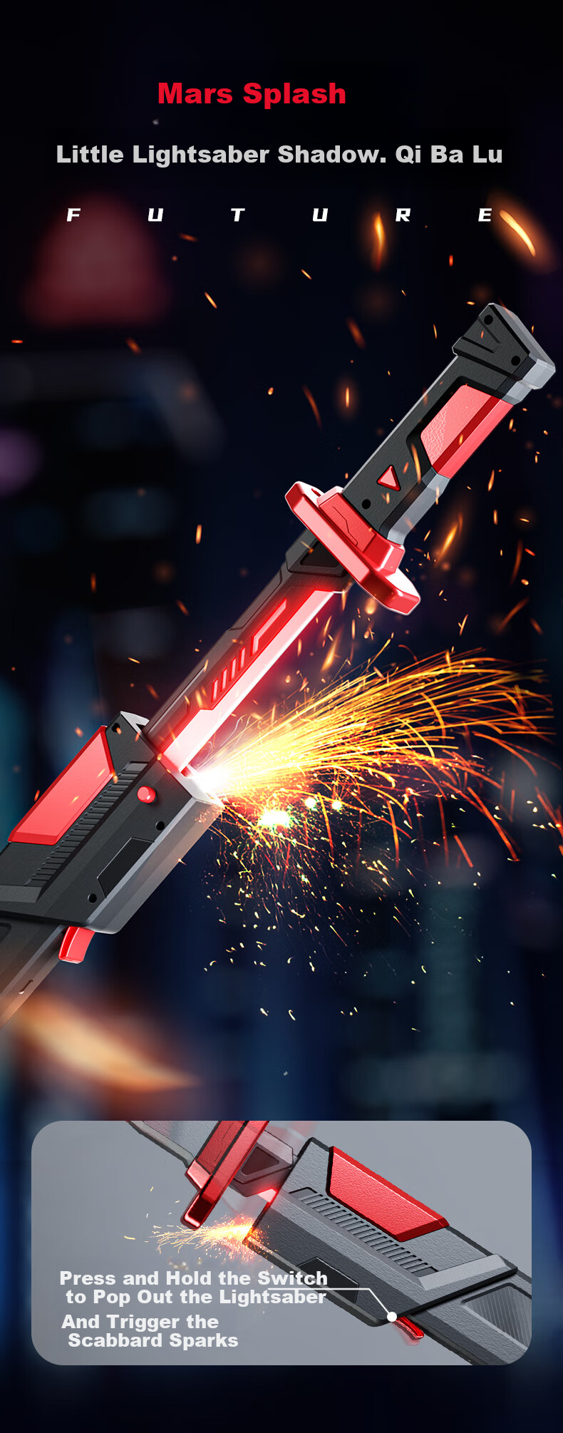 Osage Kids Toy Interstellar Spark Light Saber Black Tech Laser Sword for Boys Ages 6-10 Children's Day Gift 3
