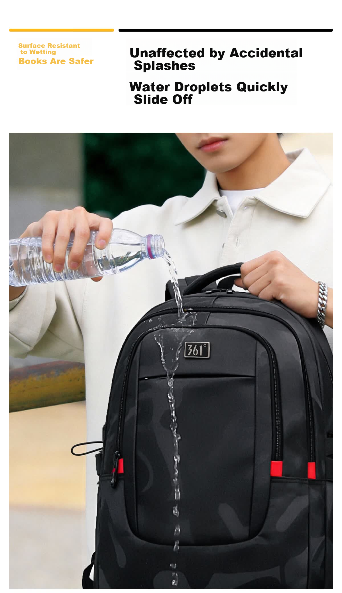 361° Men's Backpack Large Capacity Casual Water-Resistant Commuter Lightweight Sports Bag for Middle School, High School, and College Students 13