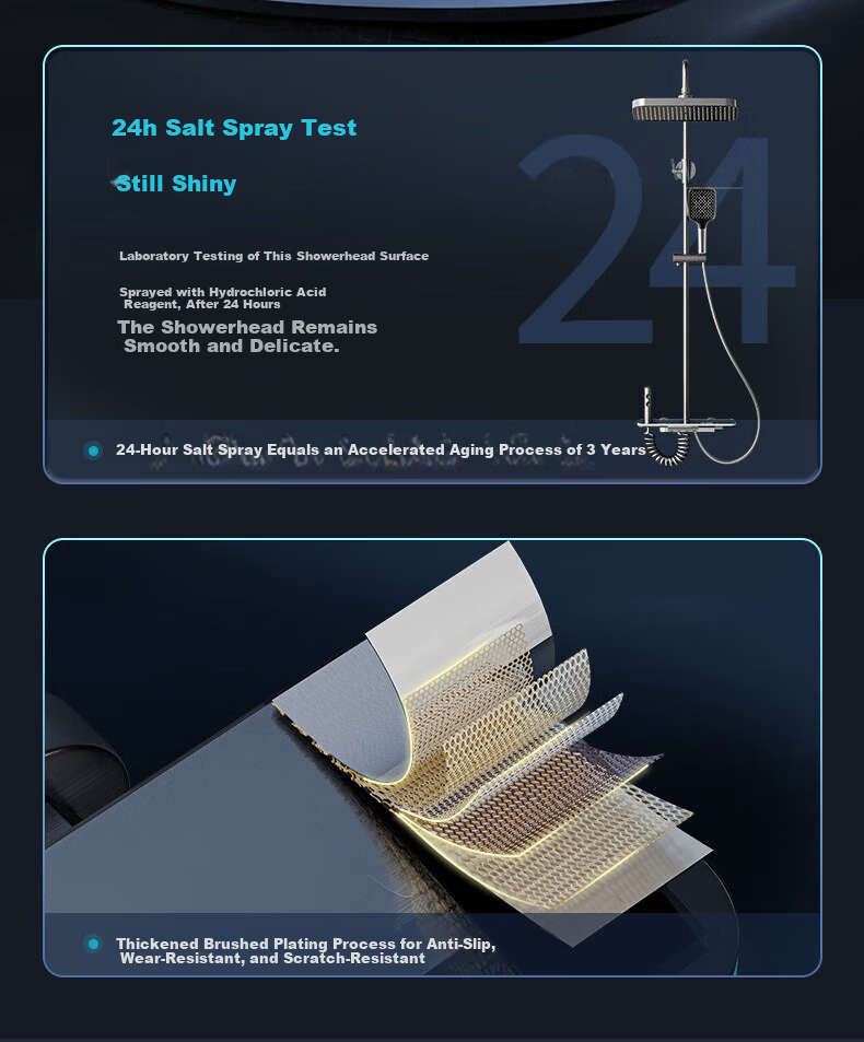 IVORPO [Germany] Smart Thermostatic Digital Display Self-Cleaning Shower Head Set Integrated Complete Shower System 7