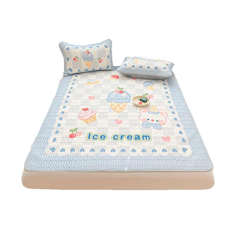 Hongdou Class A Ice Silk Cooling Mat Three-Piece Set Summer Soft Cooling Washable Mat 150*200cm