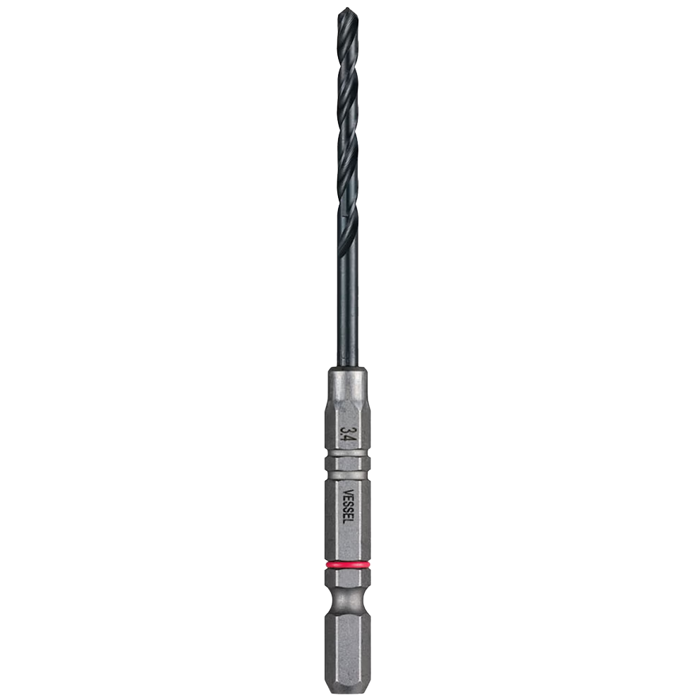 VESSEL Weiwei AMD-3.4 Hex Shank Twist Drill High-Speed Steel Metal Drilling Bit Shock Absorption Drill Φ3.4X103mm