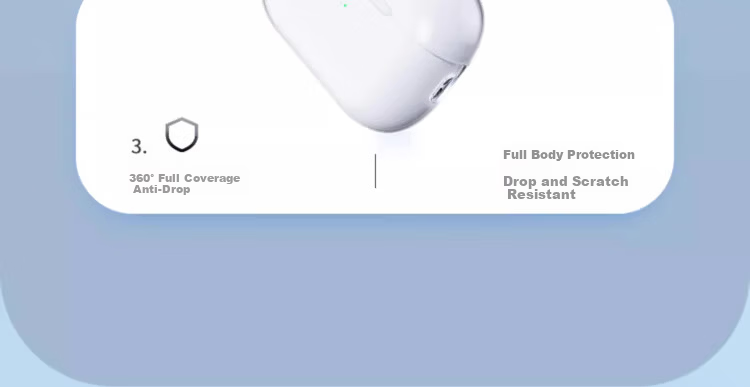 HotFire AirPods Pro 3rd Generation Protective Case Silicone Transparent Full-Cover Shockproof Dustproof Soft Cover for Apple Bluetooth Earphones 8