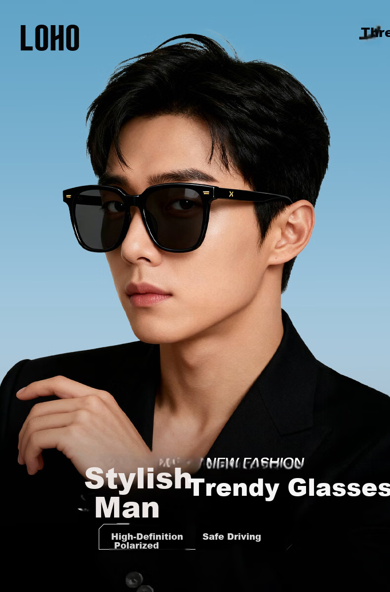 LOHO 2026 New Polarized Sunglasses UV Protection Oversized Square Slimming Driving Glasses GM Protective Eyewear 1