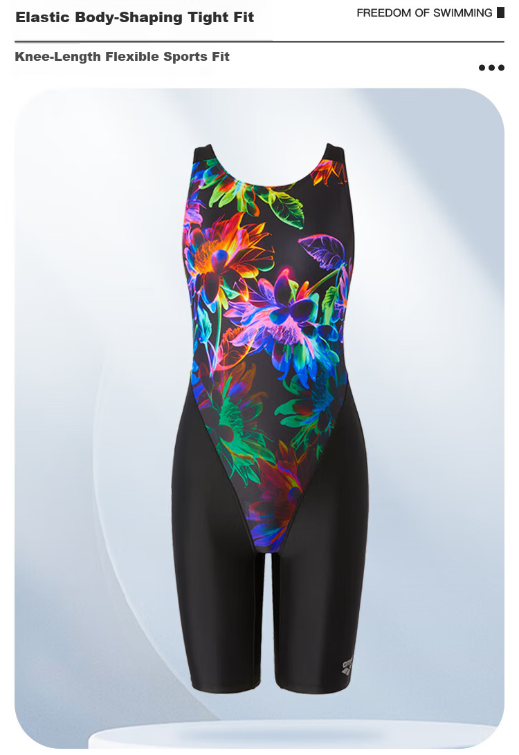 Arena Women's Premium One-Piece Knee-Length Swimsuit Professional Chlorine-Resistant Comfortable Sun-Protective Quick-Dry Swimwear 5