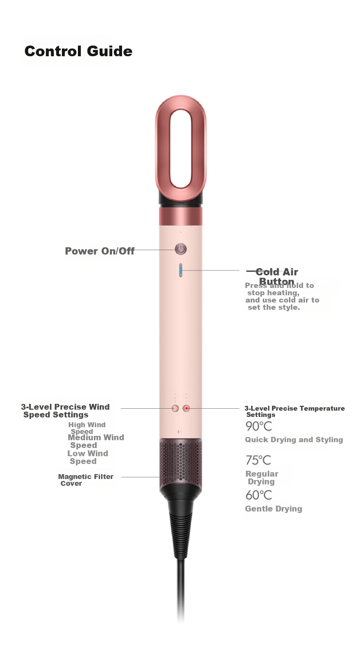 DYSON HS09 Multi-Functional Styling Hair Dryer Curling Iron 3-in-1 Blow Dry, Straighten, Curl Gift Recommendation HS09 Dawn Pink 10
