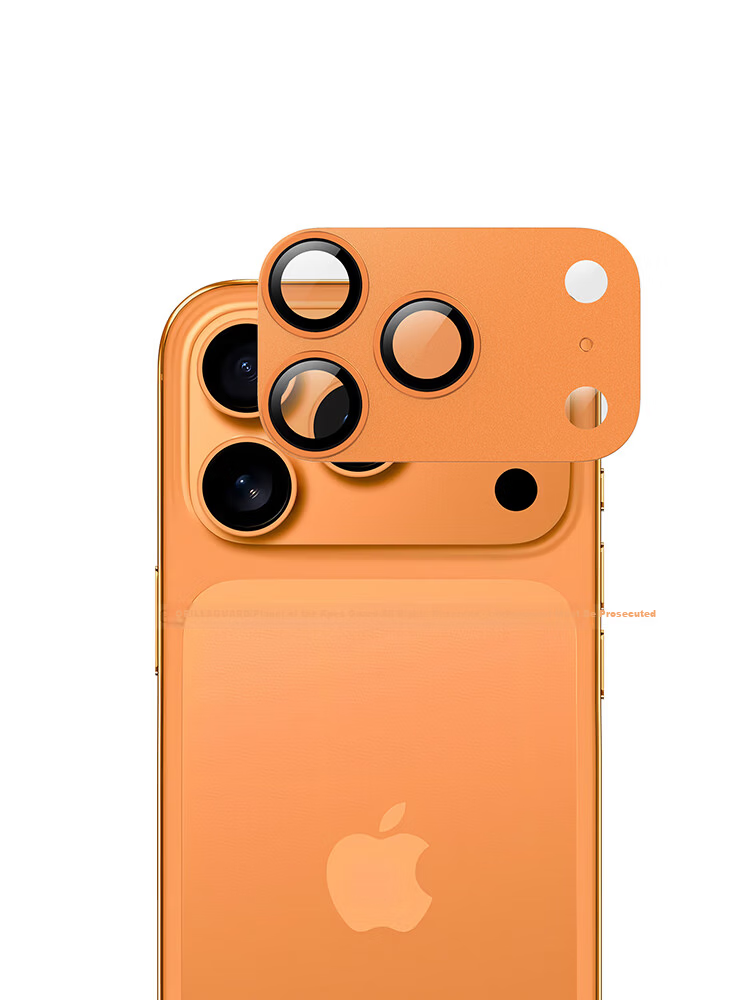 Ape Guard HD Full Coverage Lens Protector for Apple iPhone 17 Pro Max AR Anti-Reflective Ultra-Thin Alloy Tempered Glass Screen Protector Orange 3