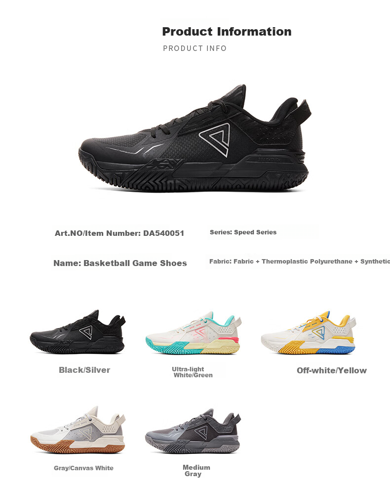 PEAK DA540051 Men's Summer Durable Non-Slip Outdoor Basketball Shoes 27