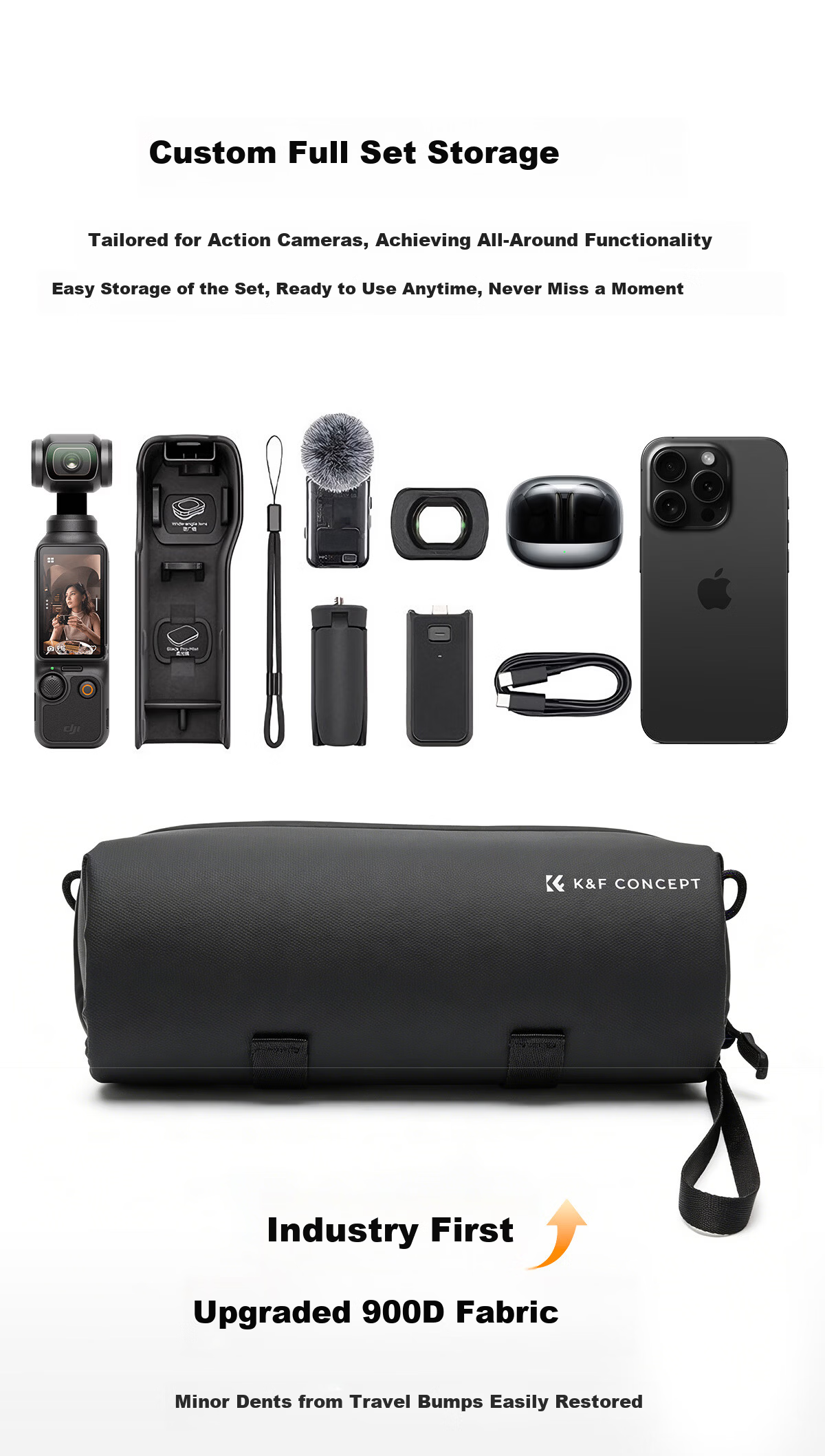 Zhuoer [Over 100,000 Sold Online] Compatible with DJI Pocket 4P/4/3, Hishin Luna Storage Bag Accessory, Protective Case for Travel, Portable Bag for Action 6/5pro/4 6