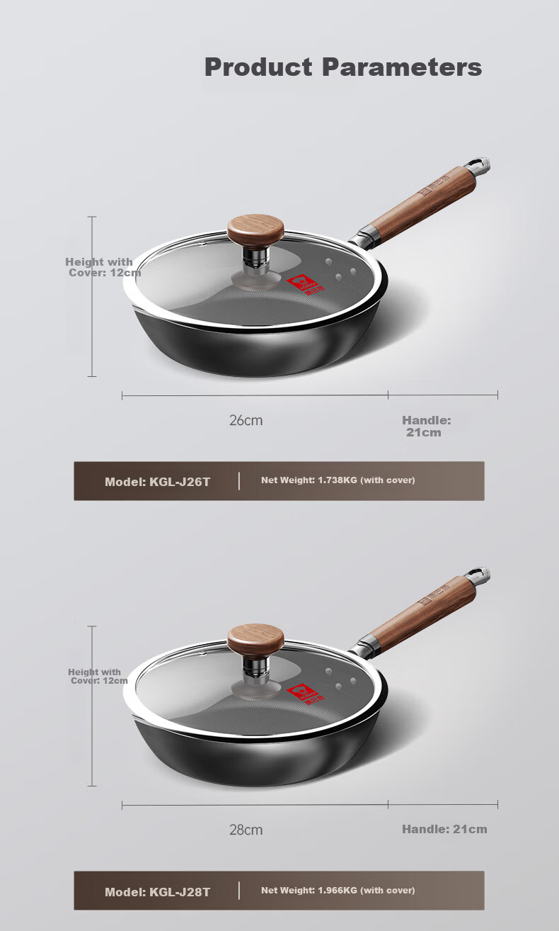 Kambach 26CM Non-Stick Frying Pan, Coating-Free Iron Skillet for Eggs, Steak, and Breakfast 13