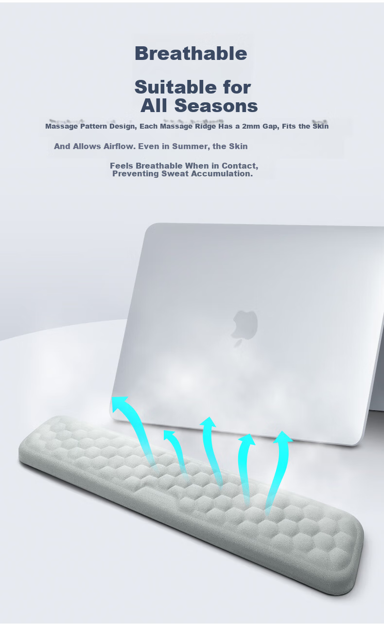 KPTE New Model [Edge Elbow Support], Convex Massage Wrist Rest, 30*10*2.5CM, Student Office Mouse Pad, Wrist Support, Memory Foam Wrist Pad, Keyboard Hand Rest Pad, Wrist Support 10