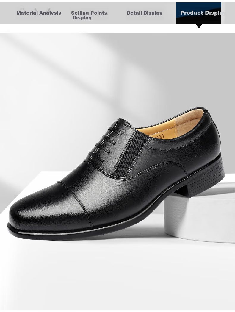 Qiangren Classic Formal Men's Shoes Jihua 3515 Quality Business Single Leather Shoes Three-seam Black Size 38 16