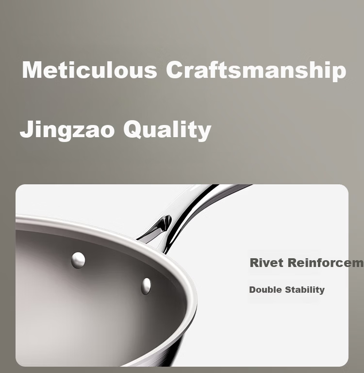 JD Original Titanium Woven Pure Titanium Wok Pro, Household Non-Coated Stir-Fry Flat Bottom Pan, Compatible with Induction And Gas Stoves, 32cm 9