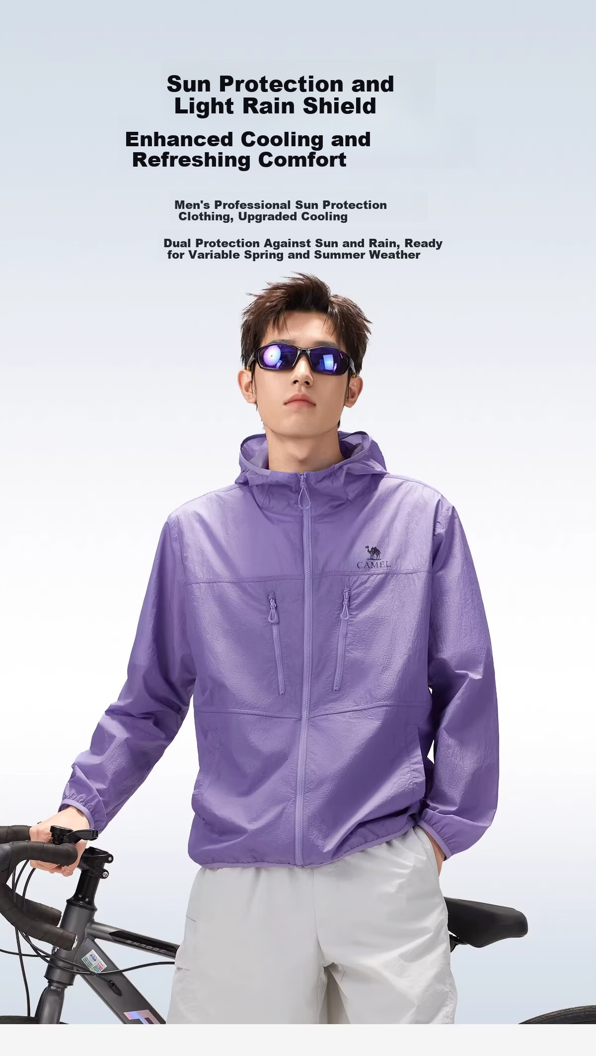CAMEL Outdoor Sun Protection Jacket 2026 Spring Summer New Men's Breathable UV Protection Water-Repellent Sports Coat O018 1
