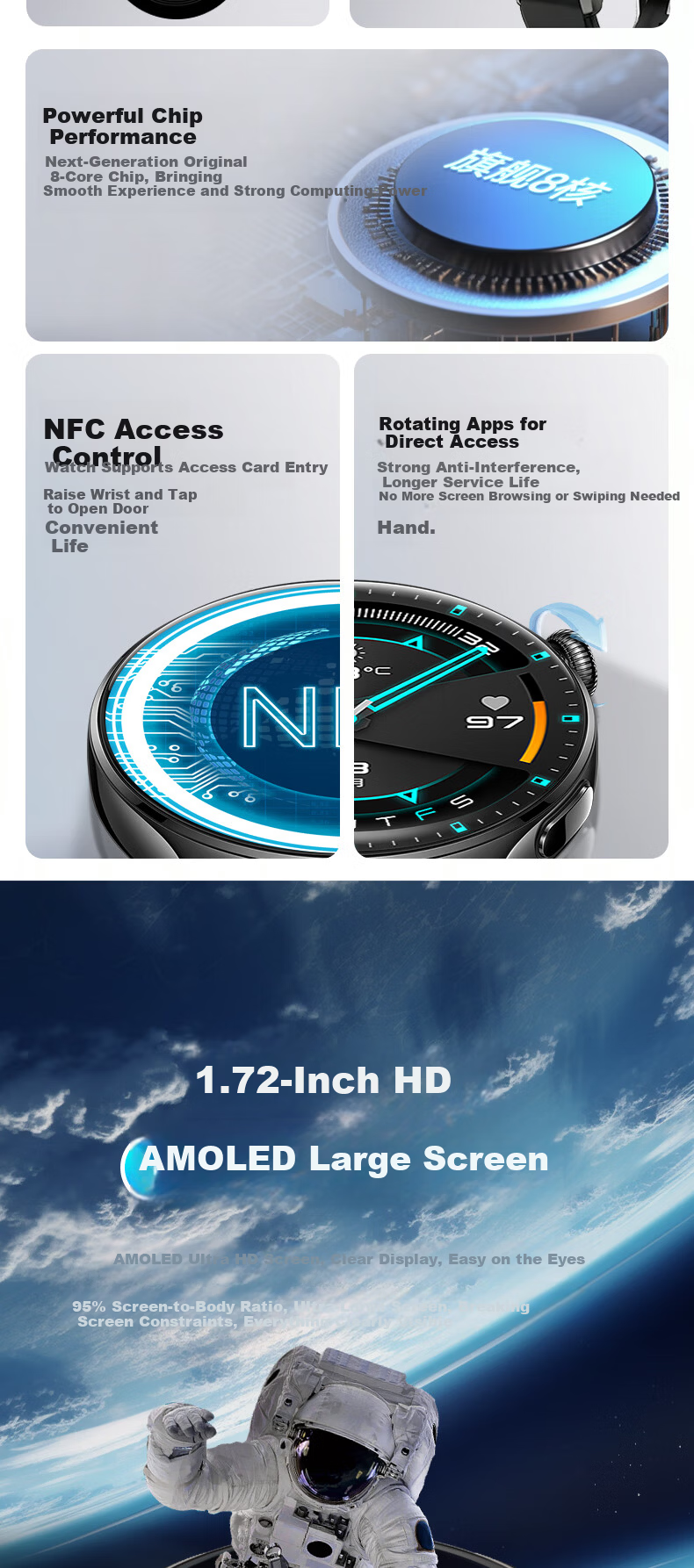 AELVO Intelligent Beidou GPS Positioning Professional Sports Watch, Speed Running Dedicated Heart Rate Bracelet for Men, Official Flagship 5