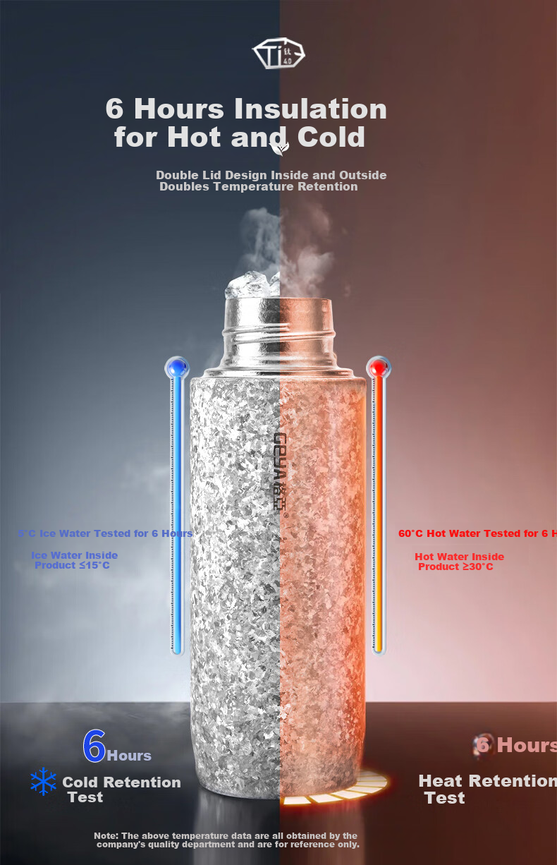 GEYA Antibacterial Pure Titanium Insulated Magnetic Tea Steeping Cup Customizable Thermal Water Bottle 12