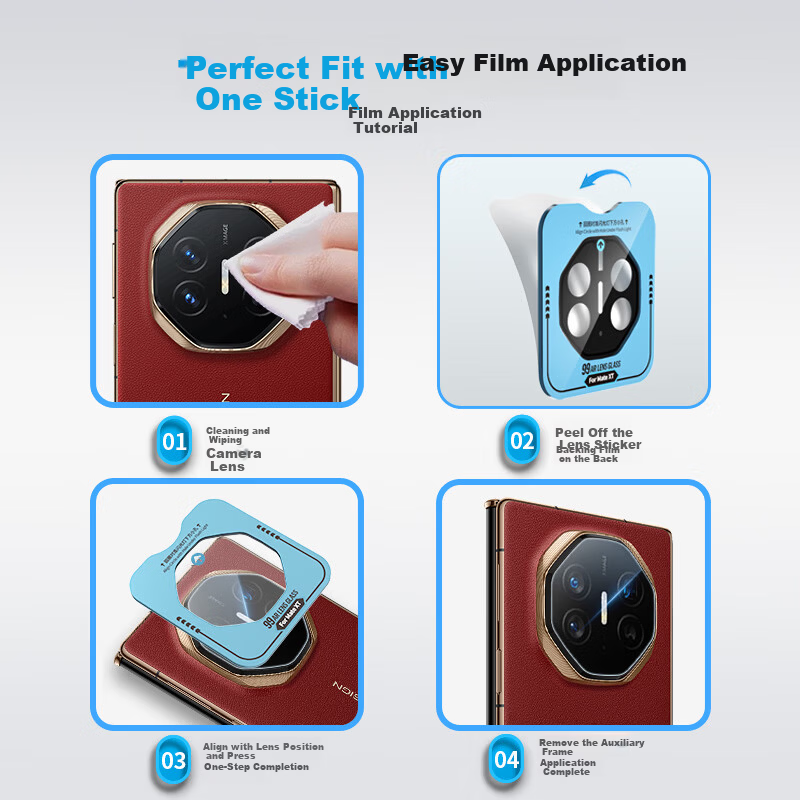 Lanxingxiansheng Lens Protector for Huawei Mate XTs, Foldable Screen Rear Camera Lens Film, 99% Light Transmission High-Definition Protective Film for Mate XTs Foldable Scree 14
