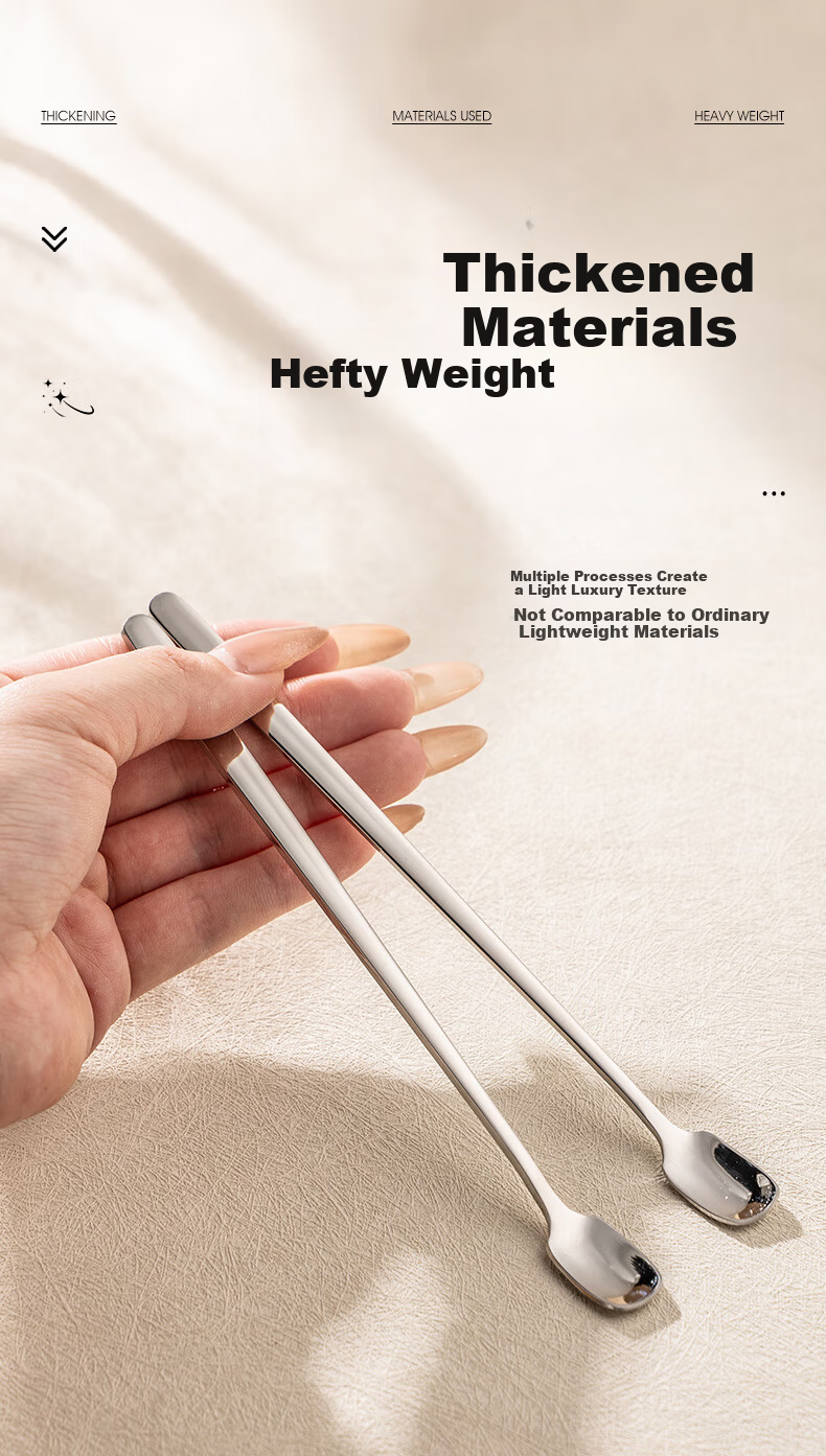 Guangyi 304 Stainless Steel Coffee Spoon Long Handle Small Soup Spoon Honey Stirring Stick Dessert Stirring Spoon 2 Pieces GY7726 9