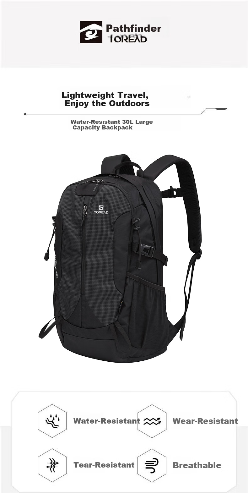 TOREAD Yunye 30L Hiking Backpack Camping Travel Outdoor Double Shoulder Bag TEBBBN80709 10