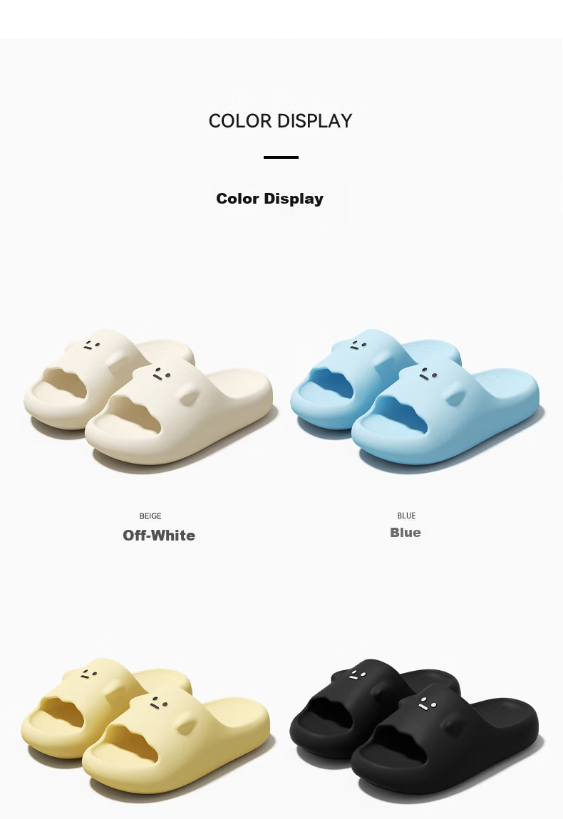 Pig Daddy Women's Home Slippers Non-Slip Soft Sole Odor-Resistant Bathroom Slippers Cute Couple Memory Foam Men's Black Size 42-43 4