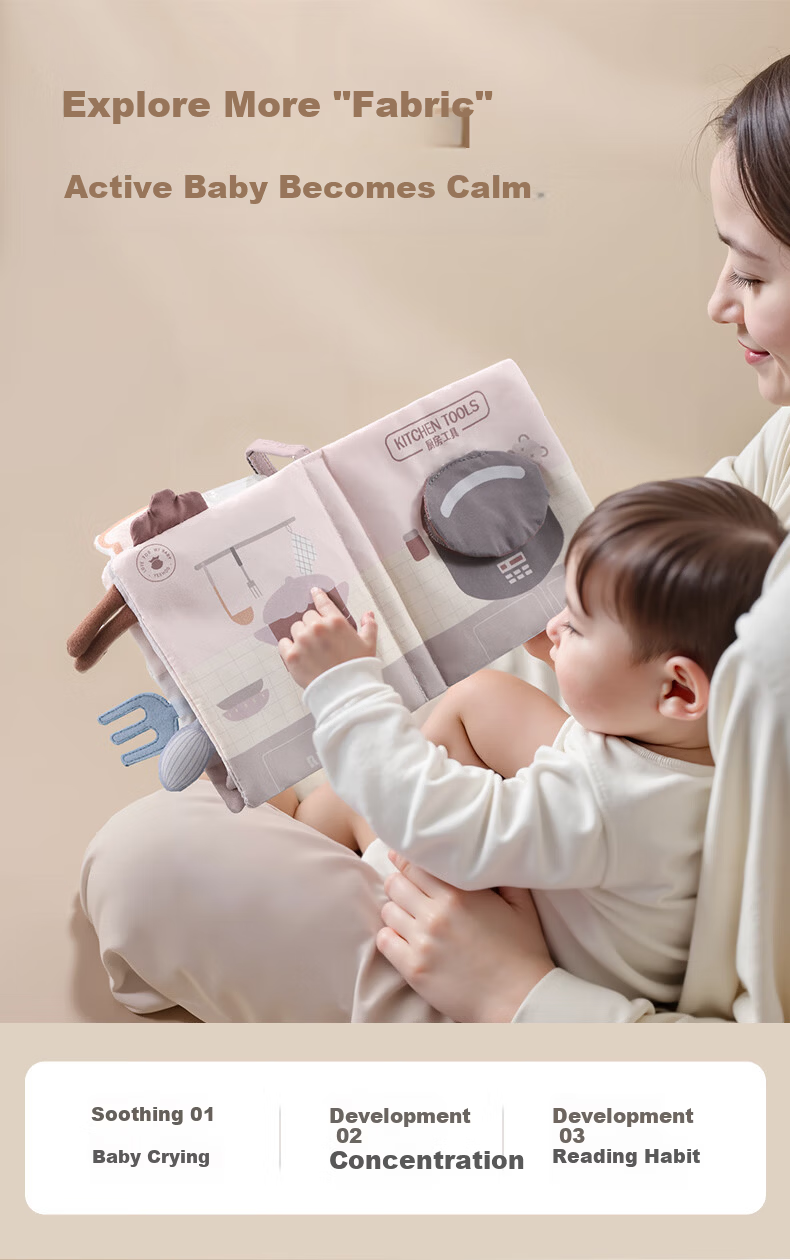 YEEHOO Baby Washable Premium Tear-Resistant Cloth Book Toy Gift Box Montessori Early Education Newborn Welcome Gift 7