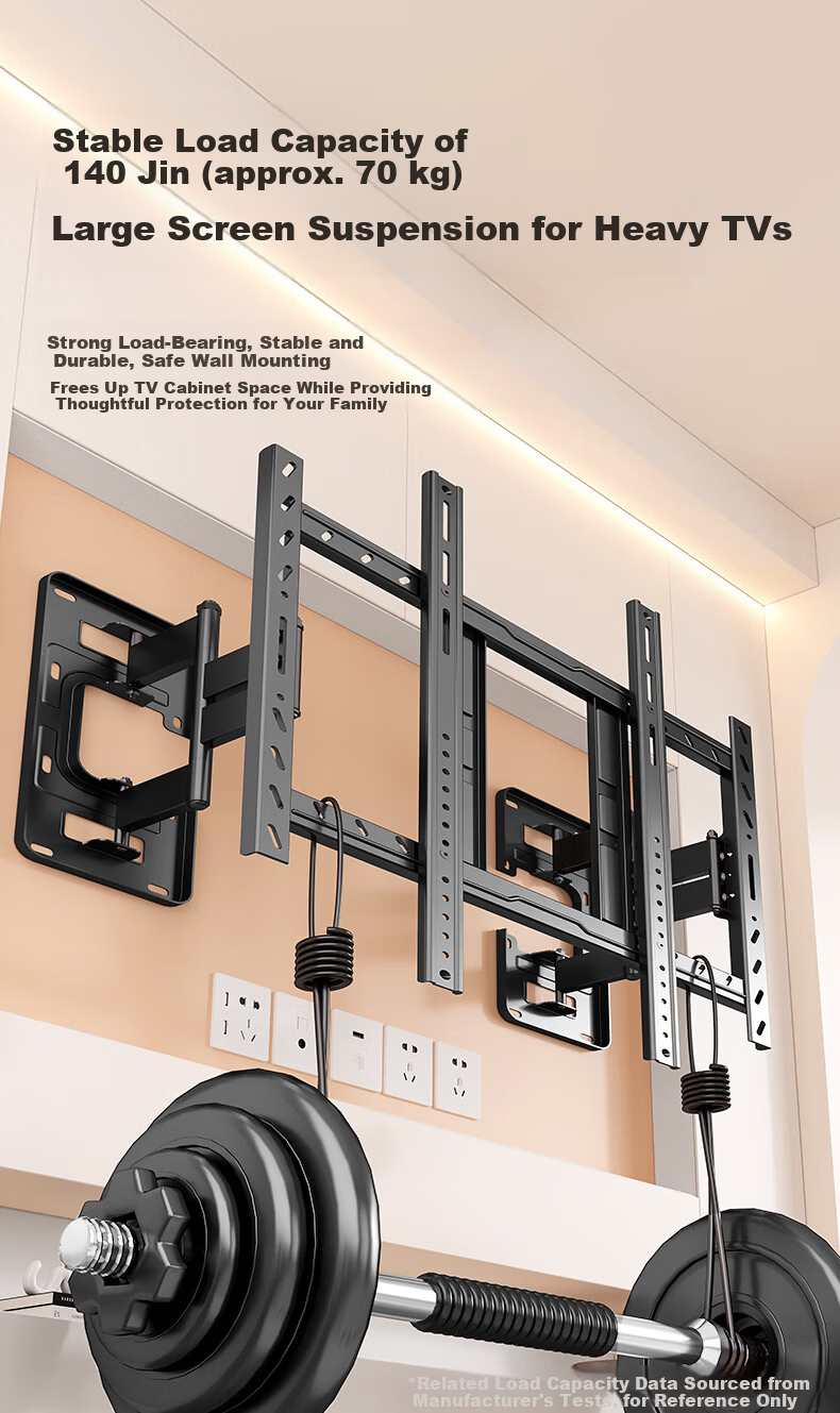 Behind Hero 50-90 Inch Eight-Arm Telescopic Rotating Ultra-Thin Inset TV Wall Mount Universal TV Bracket for Hisense, Skyworth, Konka, Changhong, etc. 4