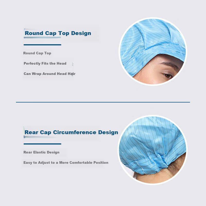 Jiuchengu Anti-Static Coat with Large Cap Dust-Free Long Workwear Unisex Dustproof Workshop Electronics Factory Protective Clothing Blue 3XL 8