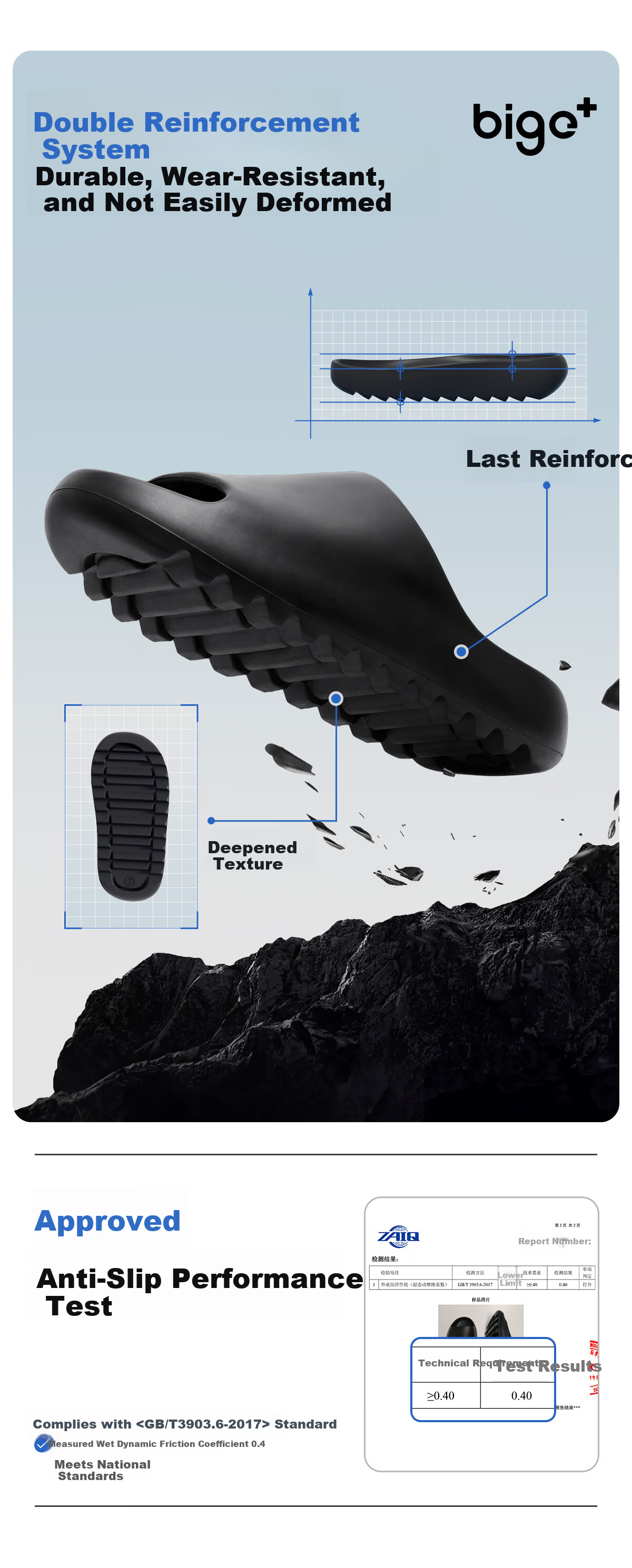 Big Cat Plus Size Men's Non-Slip Indoor EVA Bathroom Shower Slippers 4849 Extra Wide Thick Sole Black 46-47 13