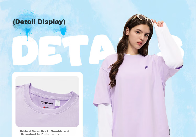 FILA FUSION Fashion Brand Zhang Hao Couple Knit Short Sleeve Shirt 2026 Spring Casual Loose Pure Cotton T-Shirt 14
