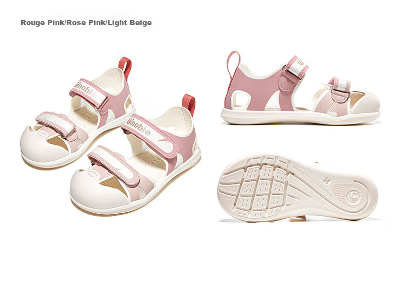 Ginoble Children's Sandals Summer 2025 Toddler Boys and Girls Walking Shoes Functional Shoes GW1750 Ivory White Size 18 Months-5 Years 10