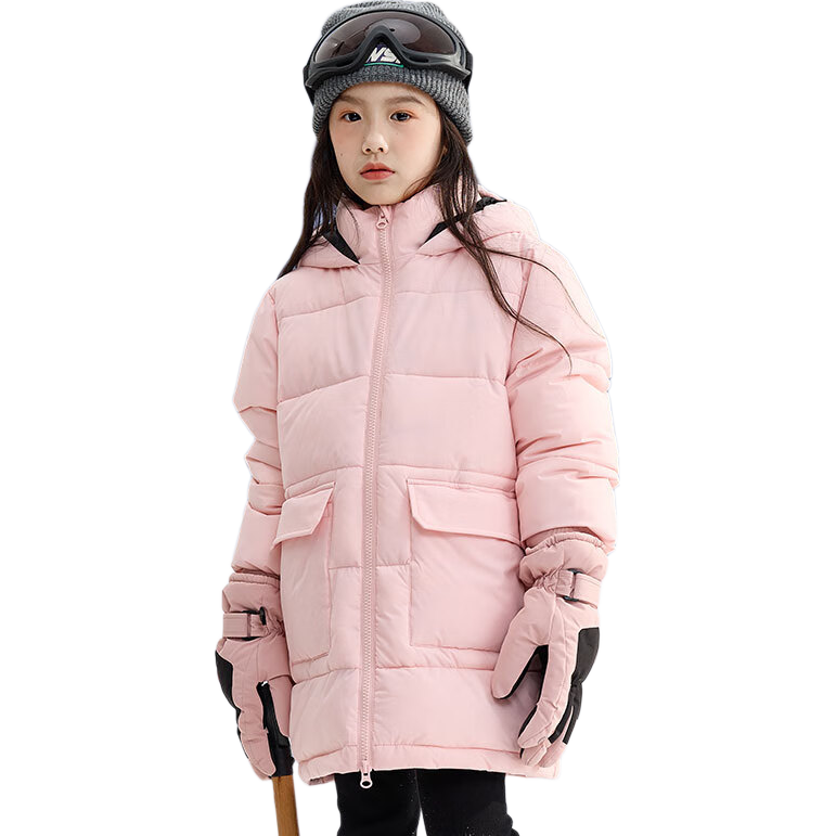 Baleno Children's Cotton Jacket, Winter 2026 New Style, Long Hooded Coat for Older Kids, Warm And Thickened, Outerwear for Boys And Girls, Winter Padded Clothing