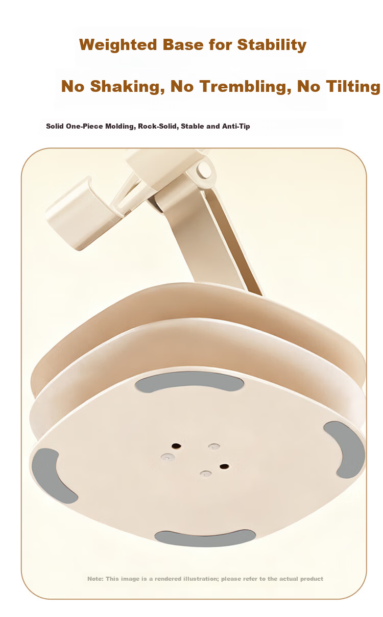 BZBC Mobile Phone Stand Desktop iPad Tablet Stand Bedside Live Streaming Watching Selfie Multifunctional Compact Foldable Portable 360° Rotatable Universal Phone Tablet Holder Off-White 2