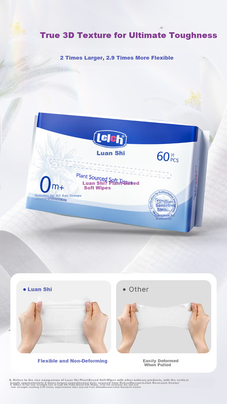 Lelch Plant Soft Towel Ultra Thick Disposable Cotton Soft Facial Towel Baby Cotton Soft Towel 60 Sheets*4 Packs 9
