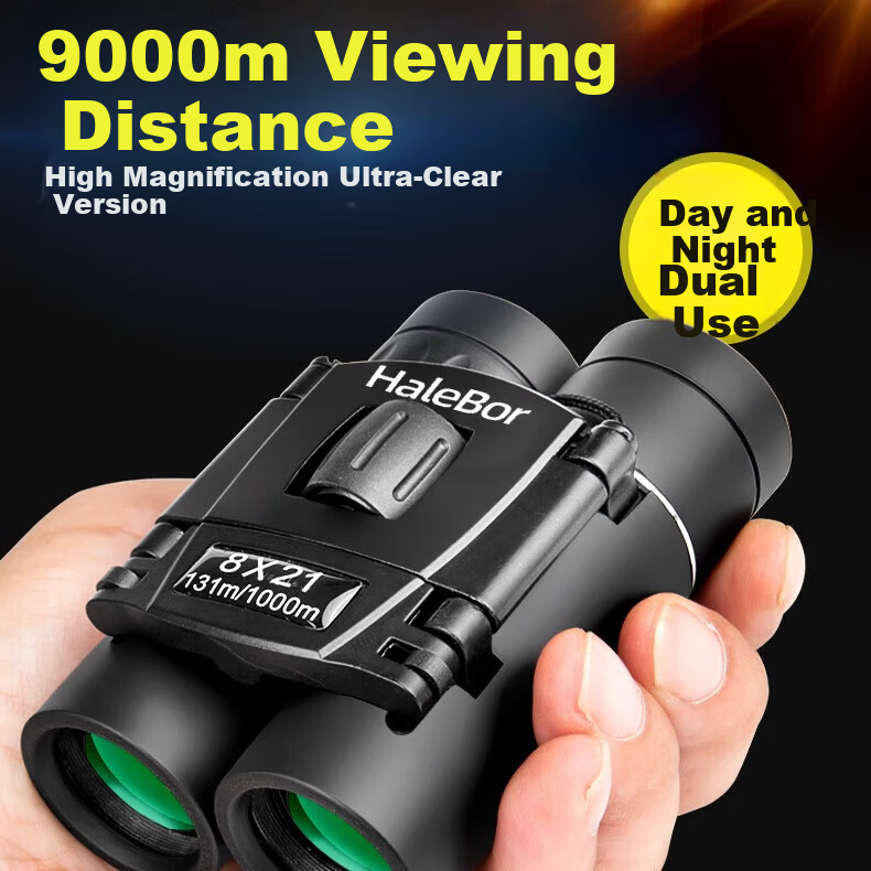 Hailunboer 8X21 Binoculars Mini Portable Outdoor High-Power HD Professional Photo Video Kids Gift for Boys