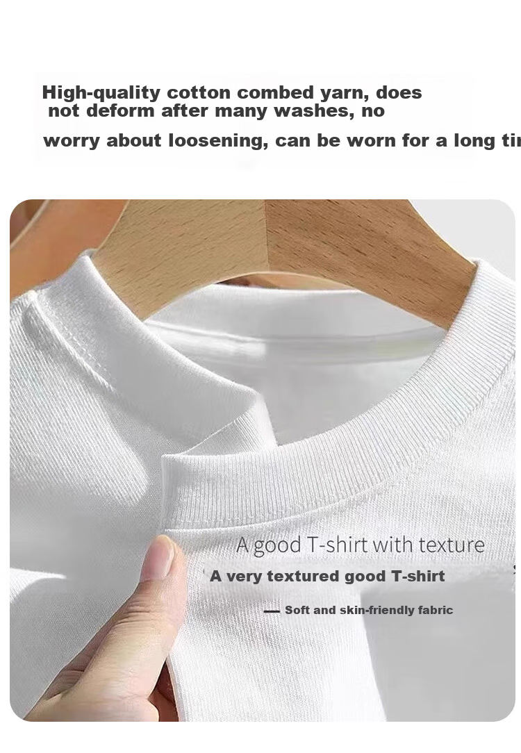 LangSha Pure Cotton Men's Long Sleeve Crew Neck T-Shirt 10A Antibacterial Mite-Resistant Autumn Winter White Undershirt Top 11
