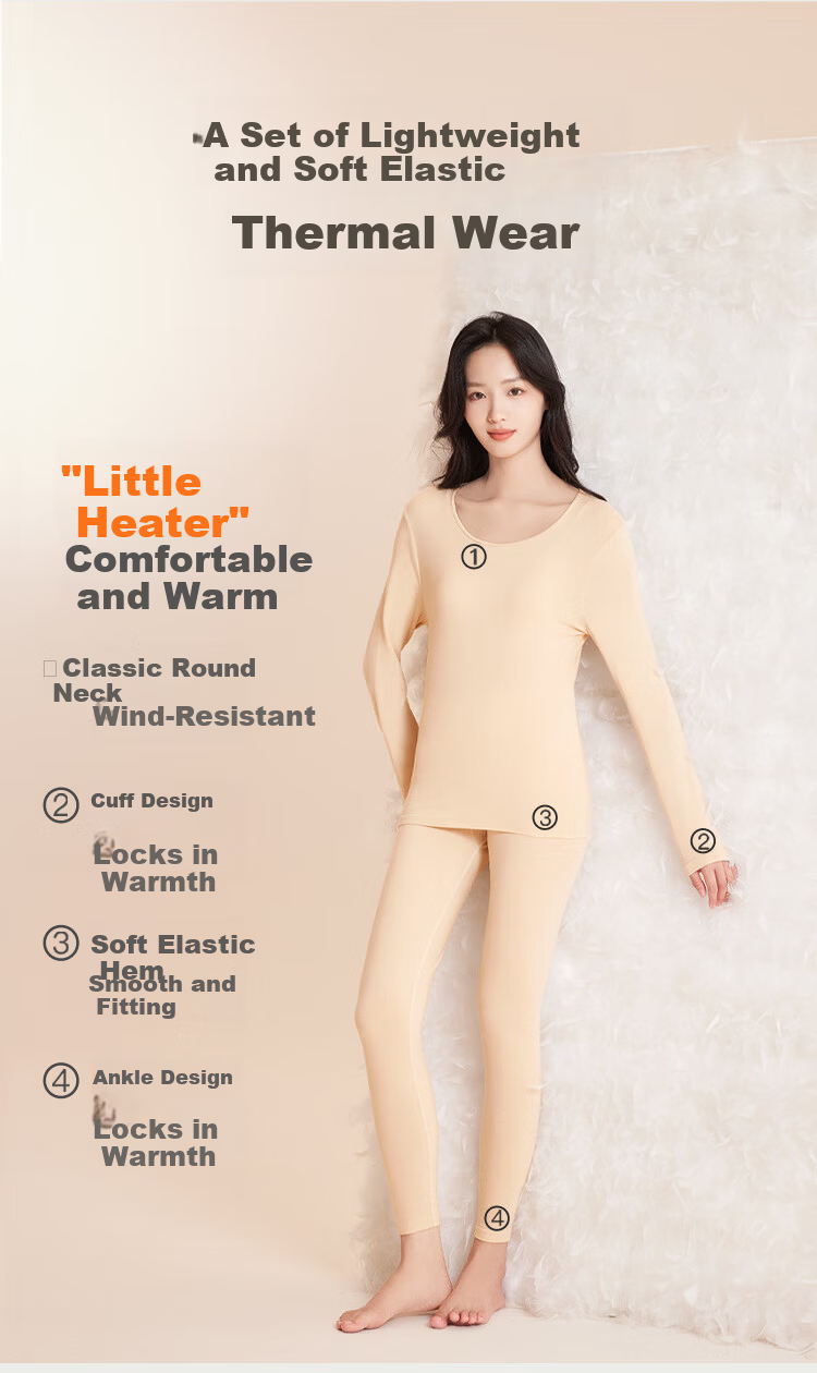 Hodo Home Modal Autumn Men’s Thermal Underwear Set Camellia Moisturizing 7A Antibacterial Base Layer 4